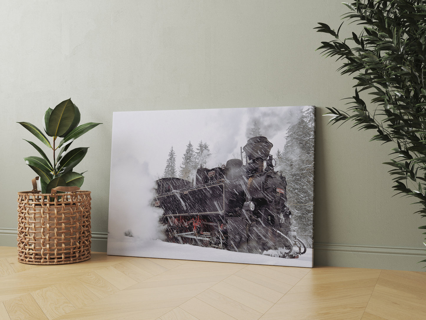 Tablou canvas Bucovina Pitoreasca Mocanita Hutulca iarna OS03