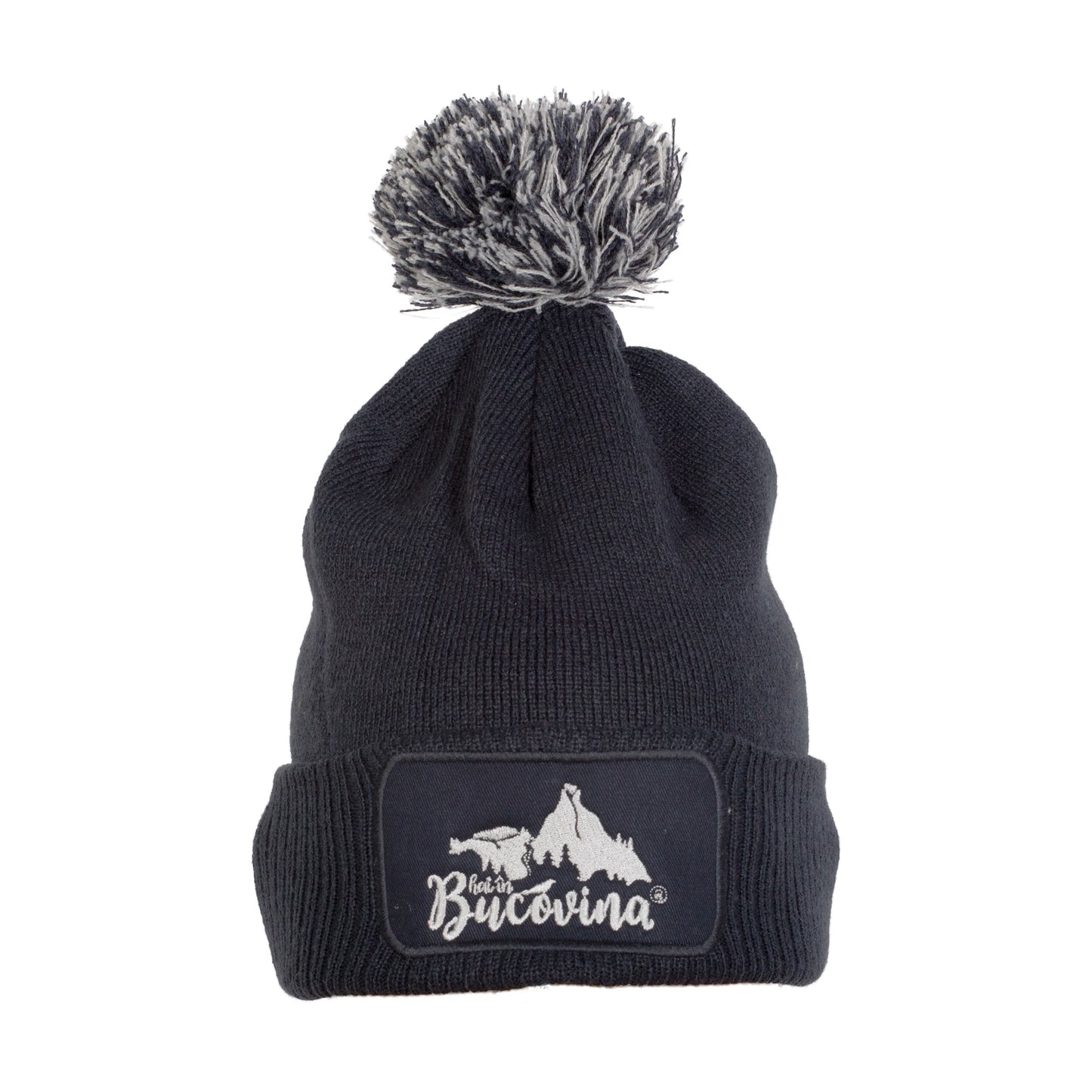 Caciula Hai in Bucovina Pom pom unisex french navy/light grey