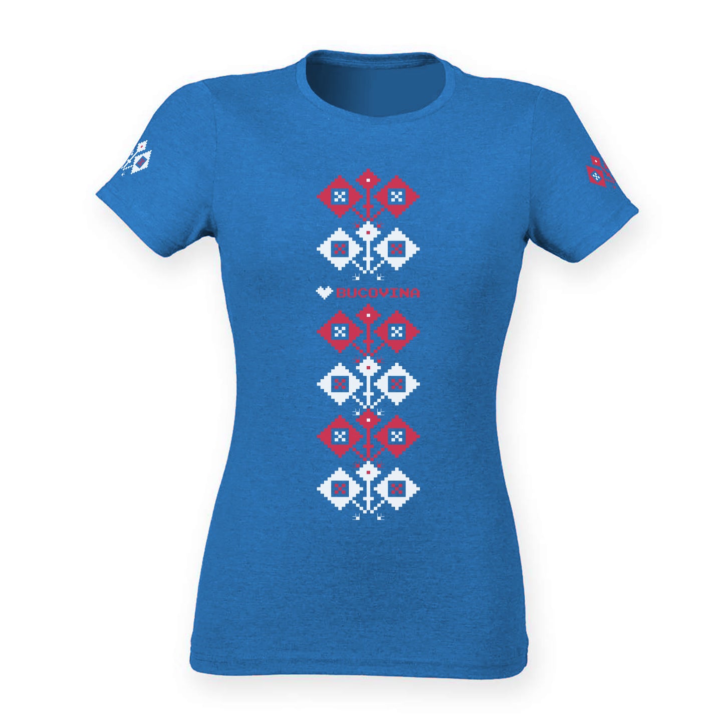 Tricou Love Bucovina Romanita dama blue triblend